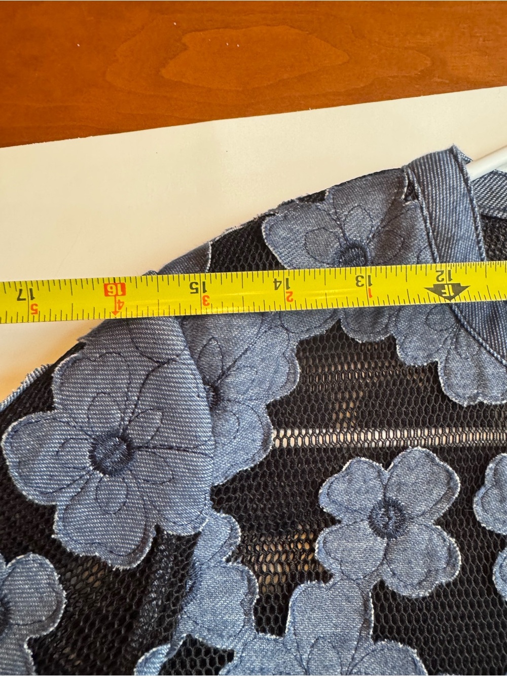 Anne Klein floral Black mesh chambray Jacket size 6 - Picture 10 of 12